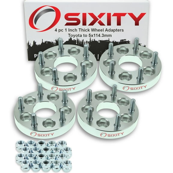 Sixity Auto 4 pc 5x100mm to 5x114.3mm Wheel Spacers Adapters 1" compatible with Toyota Camry Celica