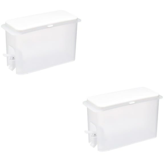 2 Pieces Laundry Detergent Container Water Dispenser for Fridge Drink with Spigot Powder Soap White