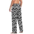 thumbnail image 6 of Black and White Line Shell Mens Pajama Pant Sleep and Lounge Bottons with Pockets, 6 of 7