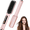 Pink, variant on Hair Straightener Brush, Anti-Scald Ceramic Straightening Brush with 4 Temp & 35s Fast Heating, Anti-Tangle Flat Iron Hot Comb, Dual Voltage, Pink