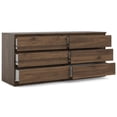 thumbnail image 6 of Pemberly Row Engineered Wood 6 Drawer Double Dresser in Walnut, 6 of 12