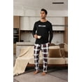 thumbnail image 2 of ZEFORTEX Men's Pajamas Set Long Sleeve Top with Plaid Pants Soft Sleepwear Loungewear, 2 of 6