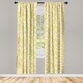 thumbnail image 4 of Ambesonne Floral Window Curtains, Laurel Leaf Branches Pattern, Each 28" W x 95" L, Pale Earth Yellow White, 4 of 4