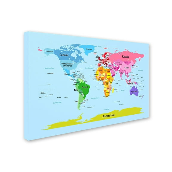 Michael Tompsett 'World Map for Kids' Canvas Art