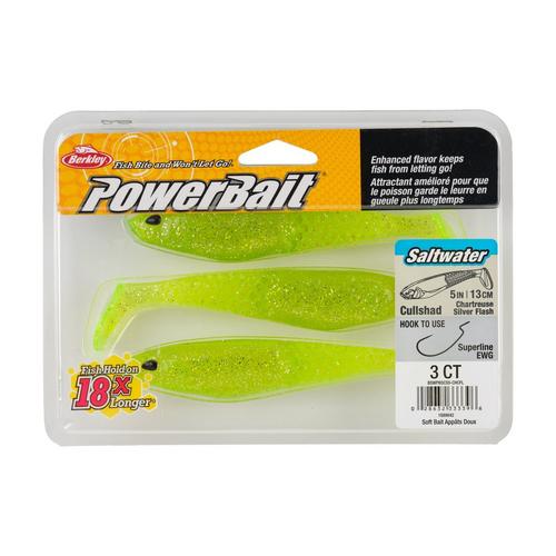 Berkley PowerBait® Saltwater CullShad, 4 in, Chrome Flash