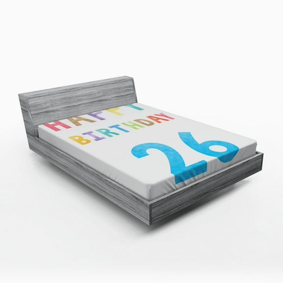 Ambesonne Colorful Fitted Sheet, Soft Celebration Sign, Queen Size, Multicolor