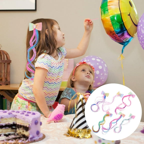 ELAYARD toddler girl hair clips Hair Extensions Assorted Color 6Pcs