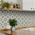 thumbnail image 2 of Mi Alma Removable Vinyl Floral Blue Yellow Backsplash Tile Stickers, 24pcs, 2 of 10