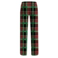 thumbnail image 6 of Aboser Red and Green Plaid Pajama Pants for Women Christmas Funny Sleep Pants Plus Size Wide Leg Loungewear Soft High Waist Pj Buttoms with Pockets, 6 of 7