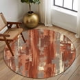 thumbnail image 2 of Large Round Rug 8Ft Washable Non-Slip, Orange Abstract Circle Area Rugs for Living Room Bedroom, Vintage Geometric Gradient Oil Painting Modern Indoor Floor Mats Carpet Runner for Home Decor, 2 of 8