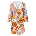 thumbnail image 4 of Women's Fleece Plush Robe Long Warm Plush Bathrobe Loungewear Jacket Printed Comfort Robe, 4 of 5