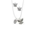 thumbnail image 2 of Delight Jewelry Silvertone Love, Faith, Pray, Peace, Joy, Hope Spinner Silver tone Guardian Angel Charm Necklace and Stud Earrings, 2 of 4