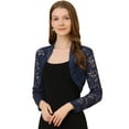 thumbnail image 1 of Día de San Patricio Cárdigan Cortas De Manga Larga Floral Transparente Para Mujer Azul profundo XL, 1 of 6