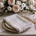 thumbnail image 5 of Fringed Raw Edge Pure French Linen Napkins (Set of 4) - 20'' x 20" - Natural Linen, 5 of 7