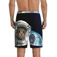 thumbnail image 3 of Gaeub Cat Astronaut Printed Men's Short Pajama Pants, Lightweight Lounge & Sleep Bottoms Keep You Cool - Large, 3 of 9