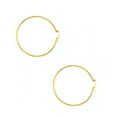 thumbnail image 3 of JewelStop 14K Yellow Gold Hoop Earrings - 40 mm X 2 mm, (3/32" x 1 9/16 Inches), 3 of 5