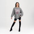 thumbnail image 3 of Women's Gameday Couture Gray Texas A&M Aggies Oversized Pure Motion Corded Sweatshirt, 3 of 4