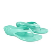 OKABASHI Women's Splash Flip Flops - Sea Glass - Sandals, Narrow- Width 3.5" Size ML (8-9)