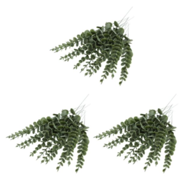 Bewildely 12 paquetes / lote Alambre de hierro Plantas simuladas con patrones de hojas claras Decoración de plantas artificiales Ramo de plantas Type1 NO1