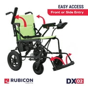 Lightweight Foldable Electric Wheelchair for Seniors, 500W Motor Power, 12 mi Cruise Range, green frame
