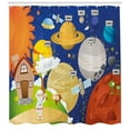 thumbnail image 3 of Ambesonne Science Shower Curtain, Cartoon Outer Space, 69"Wx70"L, Multicolor, 3 of 3