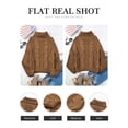 thumbnail image 6 of HOTAPEI Turtleneck Sweaters for Women Brown Oversized Chunky Cable Knit Sweater Soft Comfy Pullover Sweaters Pullover Knit Winter Tops, 6 of 6