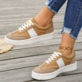 thumbnail image 6 of HTHLVMD Retro Style Tennis Shoes, Platform Sole Trainers, Colorful Suede Sneakers, Platform Sneakers for Women Comfortable Fashion Retro Sneakers Casual Non-Slip Tennis Walking Shoes, Khaki 8, 6 of 6