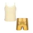 thumbnail image 2 of Aislor Kids Girls Dance Outfits Camisole Strap Sequin Crop Tank Top with Shorts Hip Hop Jazz 6-12 A Gold 12, 2 of 7