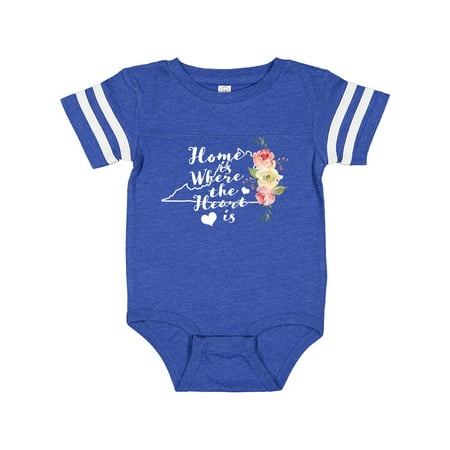 

Inktastic Virginia Home is Where The Heart is with Watercolor Floral Gift Baby Girl Bodysuit