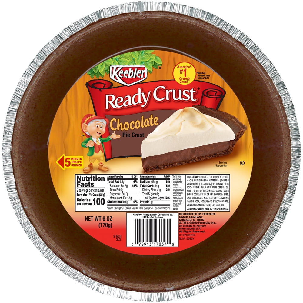 Keebler Ready Crust 9 Inch Chocolate Pie Crust 6 oz
