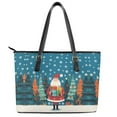 thumbnail image 2 of ZUXONGSY Santa Claus Christmas Tree Snowflake Print Tote Bag for Women Multifunctional Top Handle Satchel Casual Laptop Tote Bag with Zippered for Business Shopping, 2 of 6