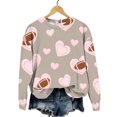 thumbnail image 2 of Women Rugby Football Print Crew Neck Sweatshirt Long Sleeve Loose Pullover Top Fashion Casual Loungewear Shirt for Home & Spring Autumn Daily Streetwear S-5XL Khaki, 2 of 7