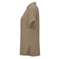 thumbnail image 4 of Womens Gauze Shirts Button Down Dress Shirts Casual Short Sleeve Textured Collared Summer Work Blouse Camping Clothes Brown S, 4 of 5