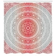 thumbnail image 3 of Ambesonne Ethnic Shower Curtain, Ombre Mandala Boho Art, 69"Wx84"L, Grey Red, 3 of 3