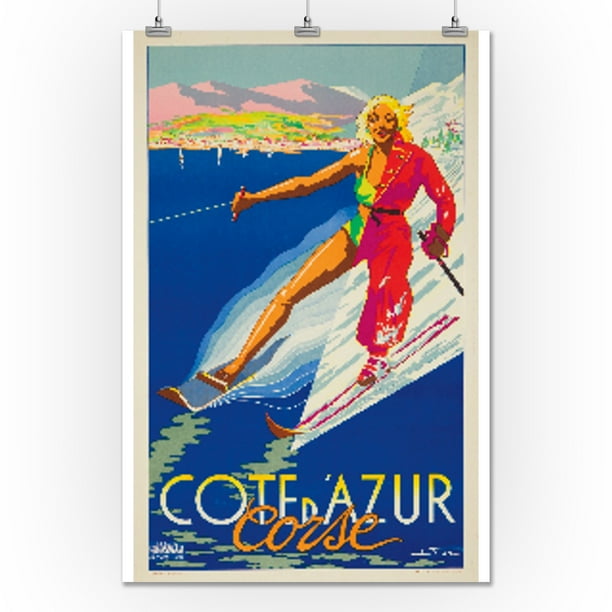 Cote D Azur Corse Vintage Poster Artist Fer France 24x36 Giclee Gallery Print Wall Decor Travel Poster Walmart Com Walmart Com