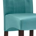 thumbnail image 3 of Cosmopolitan Chaise Contemporaine Touffeté Parson(Set de 2)en Tissu Aspect Lin Aqua, 3 of 7