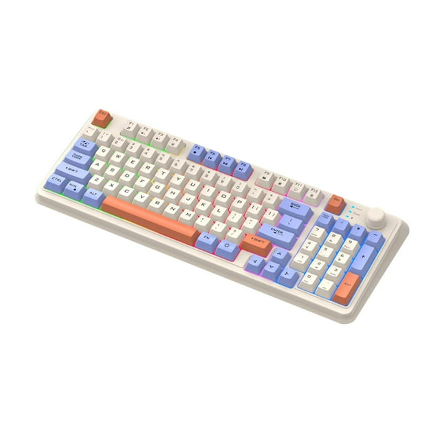 Miulika Clavier de Jeu Mécanique Compact Sans Fil pour Femmes Hommes PC Bureau A