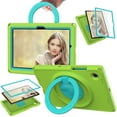 thumbnail image 1 of ELEHOLD Rugged Case for Samsung Galaxy Tab A7 Lite 8.7 (2021)  with 360° Rotatable Folding Handle Grip Kickstand Function Shockproof Protective Washable Case,Grassgreen, 1 of 6