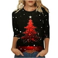 thumbnail image 2 of Up to 65 off!Lolmot Christmas Shirts for Women 3/4 Sleeve Christmas Graphic Tees Casual Xmas Tree Printed T-Shirts Tops,S-5XL, 2 of 5