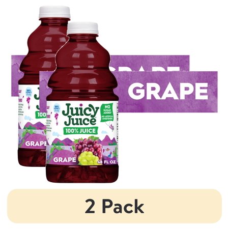 (2 pack) Juicy Juice 100% Juice, Grape, 48 fl oz Bottle