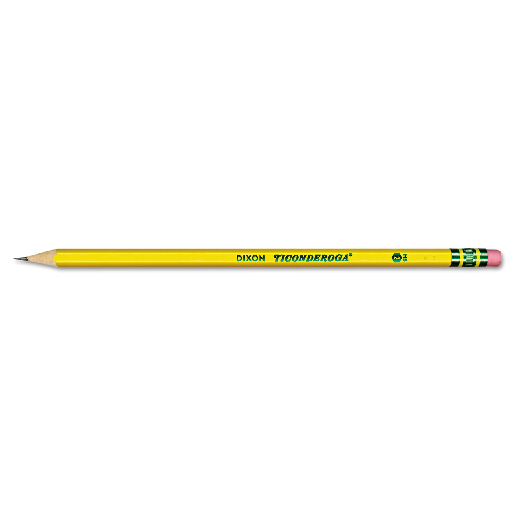 12-Pack - Pack of 2 Pre-Sharpened with Eraser TICONDEROGA Pencils Yellow Wood-Cased #2 HB Soft 13806 