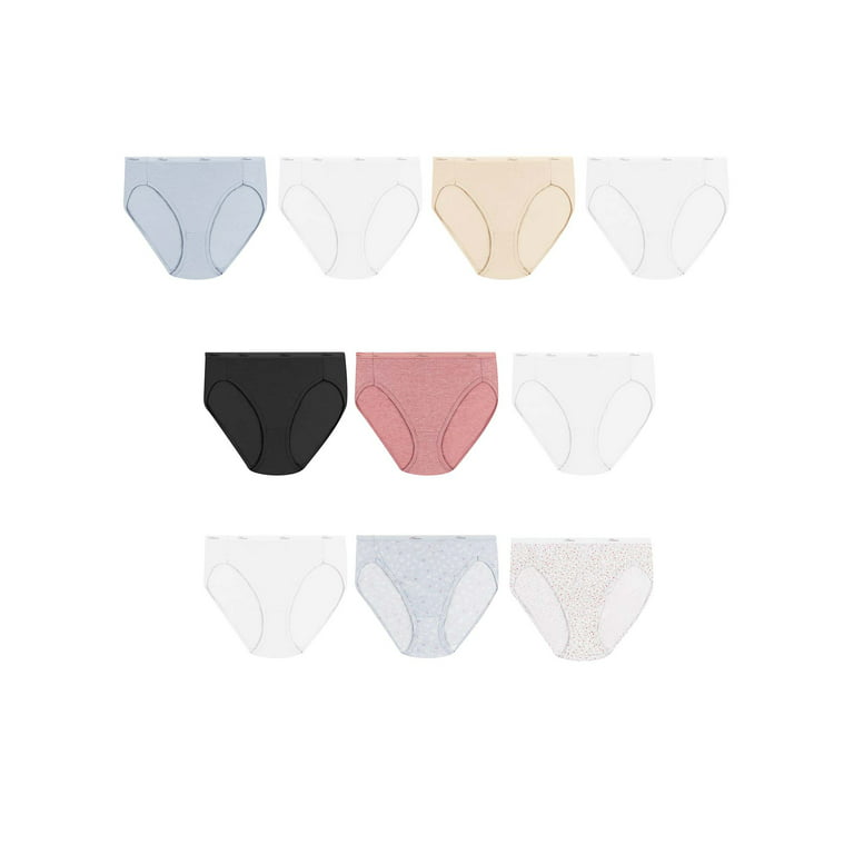 Hanes Women's 12 Pack Cotton Hi-Cut Panty, Assorted, 6