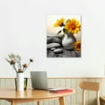 thumbnail image 2 of Nawypu  Sunflower Canvas Wall Art Yellow and Grey Painting Relaxing Zen Stone Pictures Print Artwork for SPA Bathroom Yoga Room Bedroom Decoration Framed, 2 of 4