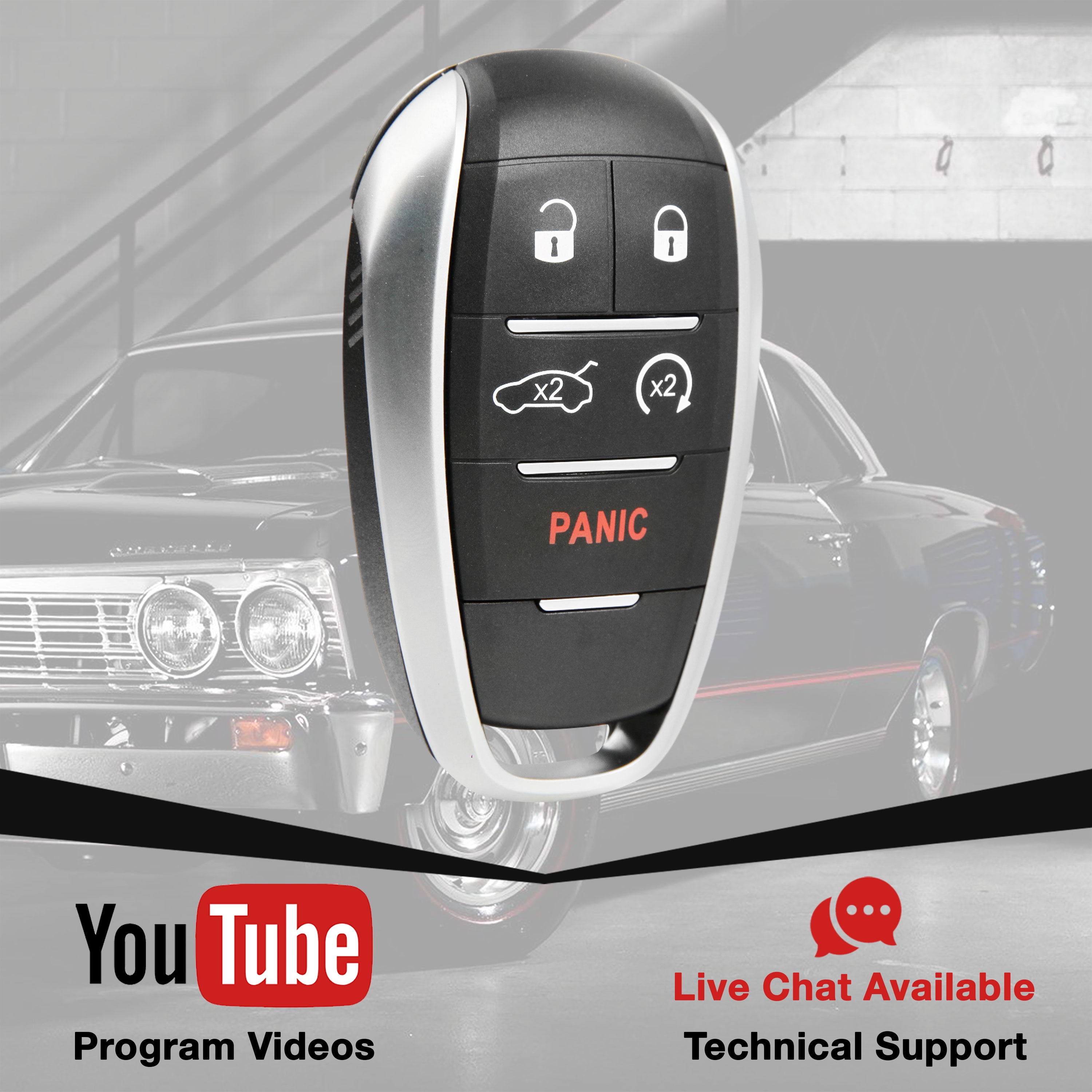 Keyless Entry Remote Key Fob Replacement 5-Button for 2017-2021 Alfa Romeo Giulia Stelvio (KR5ALFA434, 6EP44LXHAA)