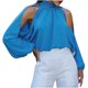thumbnail image 1 of Moda mujer Casual suelta fuga hombro manga larga Halter volantes Tops Fridja hkj4630, 1 of 5