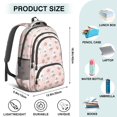 thumbnail image 5 of Bichon Frise and Floral Pink Pattern Cute School Backpack Bag with Padded Back and Adjustable Shoulder Straps 16.9 X 12.6 X 5.9 Inches, 5 of 5