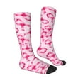thumbnail image 3 of Easygdp Breast Cancer Ribbons Awareness Fashionable Adult Sockings&Sports Sockings&Breathable Sockings, Non-Pilling,Contrasting Color Design, 3 of 9