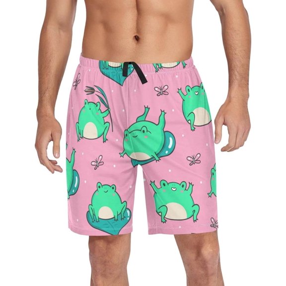 GZHJMY Frog Pajama Pants Short for Men, Lounge Pants Lightweight Men Pajama Bottoms with Drawstring Pockets, Christmas New Year Birthday Gifts, Medium