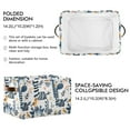 thumbnail image 2 of 2 Pack Storage Bins with Handle Fabric Organizer Basket Foldable Box Zebra Leaf Birds 14.2x10.2x8.3, 2 of 8