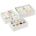 thumbnail image 4 of mDesign Fabric Baby Nursery Divided Drawer Organizer, Set of 5, Cream/White, 4 of 5